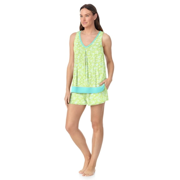 Layla Women's Sleepwear 2-Piece Knit Tank and Shorty Boxer Pajama Set, XS-4X