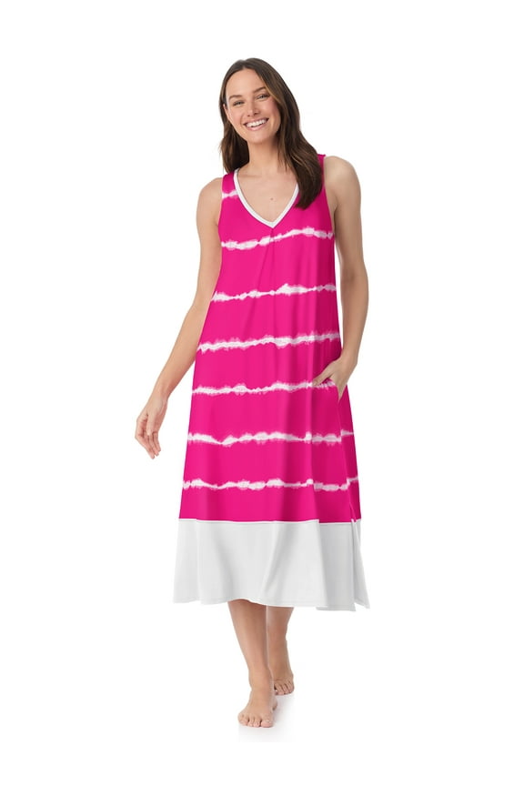 Women’s Sleepwear 44" Midi Knit Nightgown, Sizes XS-5X