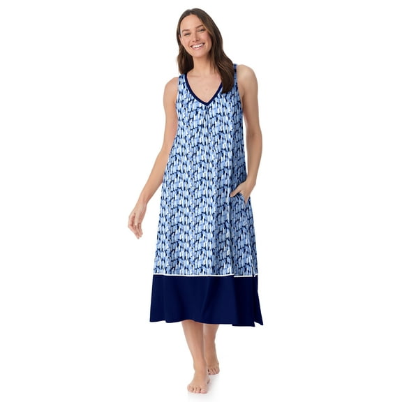 Layla Women’s Sleepwear 44" Midi Knit Nightgown, Sizes XS-5X