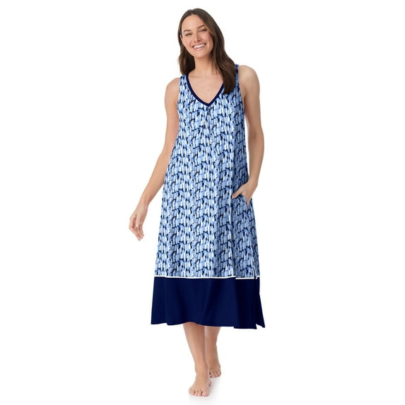 Layla Women’s Sleepwear 44" Midi Knit Nightgown, Sizes XS-5X