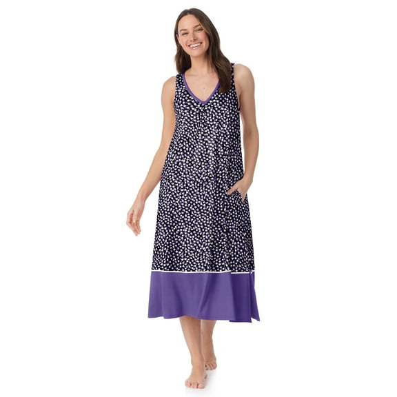 Layla Women’s Sleepwear 44" Midi Knit Nightgown, Sizes XS-5X