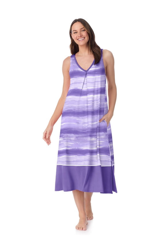 Women’s Sleepwear 44" Midi Knit Nightgown, Sizes XS-5X