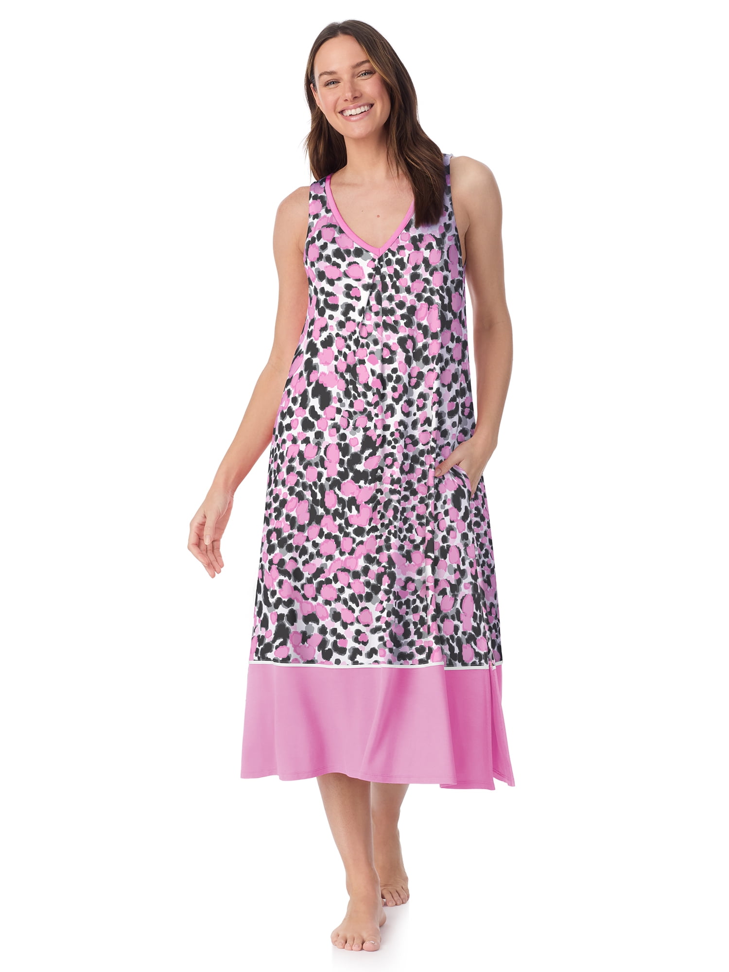 Women’s Sleepwear 44" Midi Knit Nightgown, Sizes XS-5X