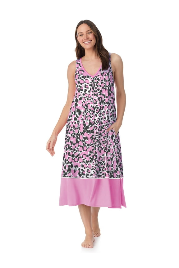 Women’s Sleepwear 44" Midi Knit Nightgown, Sizes XS-5X