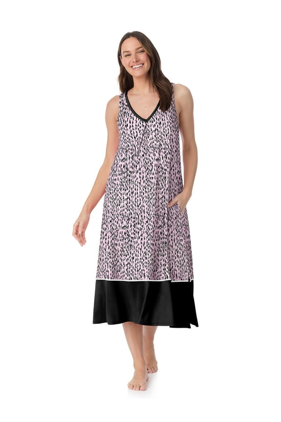 Women’s Sleepwear 44" Midi Knit Nightgown, Sizes XS-5X