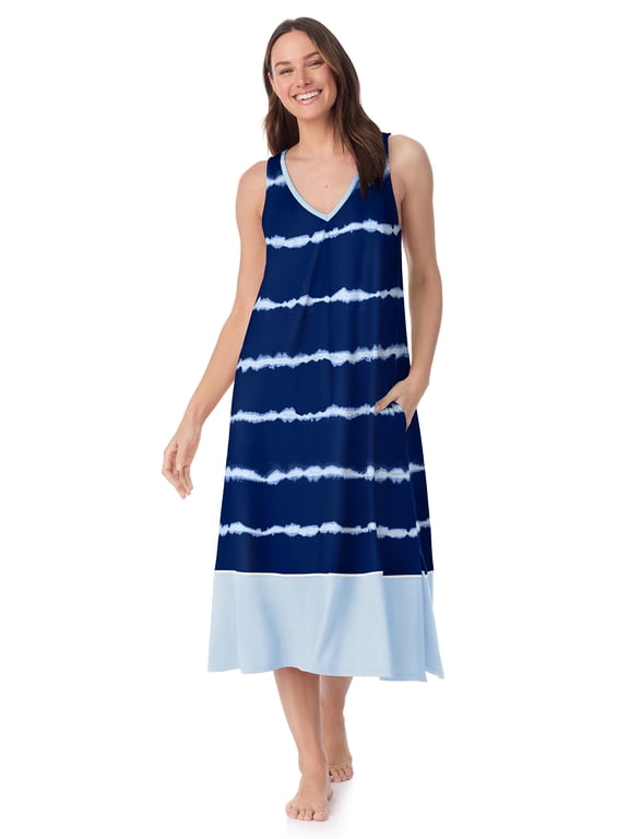 Women’s Sleepwear 44" Midi Knit Nightgown, Sizes XS-5X