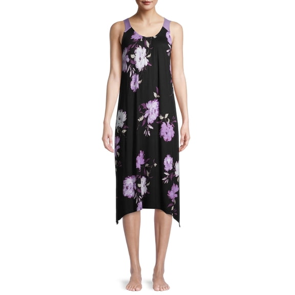 Layla Women's and Women's Plus Knit Midi Chemise Nightgown