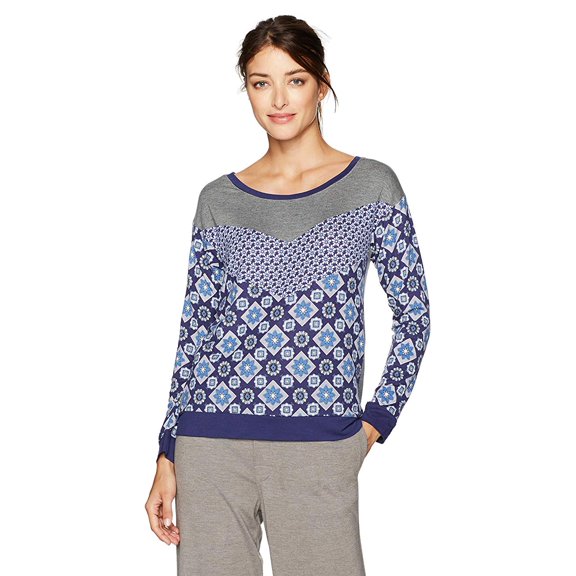 Layla Womens Long Sleeve Sleep Pullover Top Size L