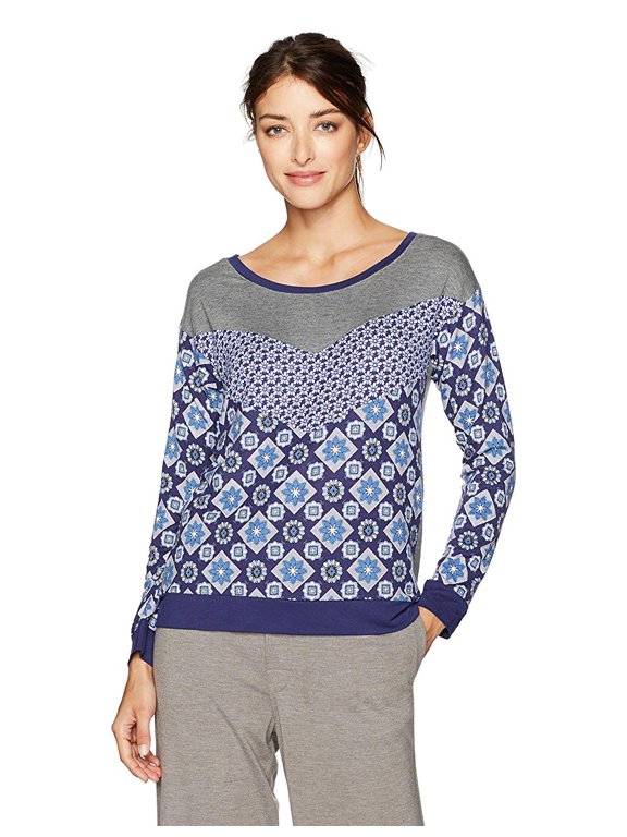 Womens Long Sleeve Sleep Pullover Top Size L