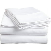 Laymoon 4-Piece 500 TC Egyptian Cotton Solid White Sheet Set, King, 14" Deep