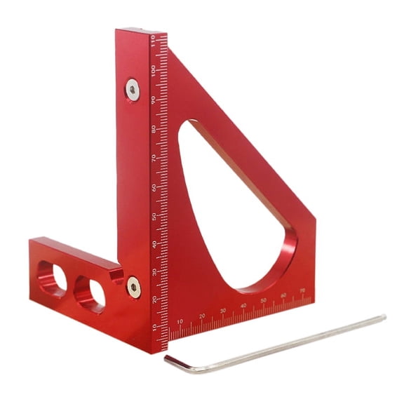 Layout Measuring Tool for Engineer Carpenter Woodworking Square Protractor Red