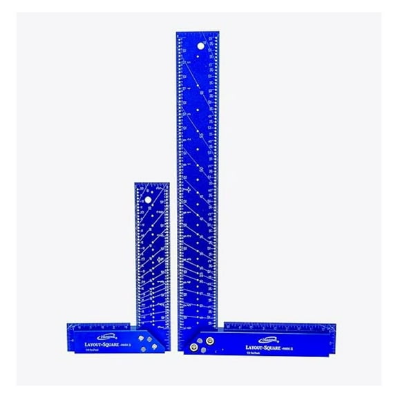 Layout Square Set - 7" & 12" Precision Marking Tools with Center Finder - Professional Angle Gauge & Bevel Square for Woodworking, Metalworking, Construction