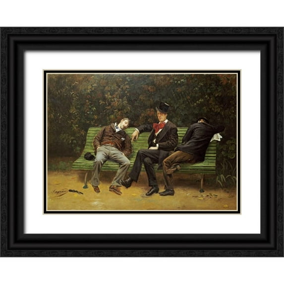Layraud, Joseph Furtune 14x11 Black Ornate Wood Framed with Double Matting Museum Art Print Titled - The Morning After