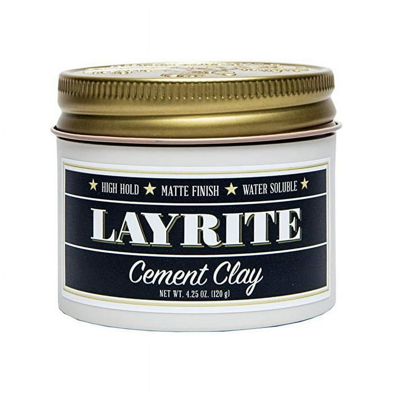Layrite Men's Styling Salon Cement Matte Hair Clay, Strong Hold