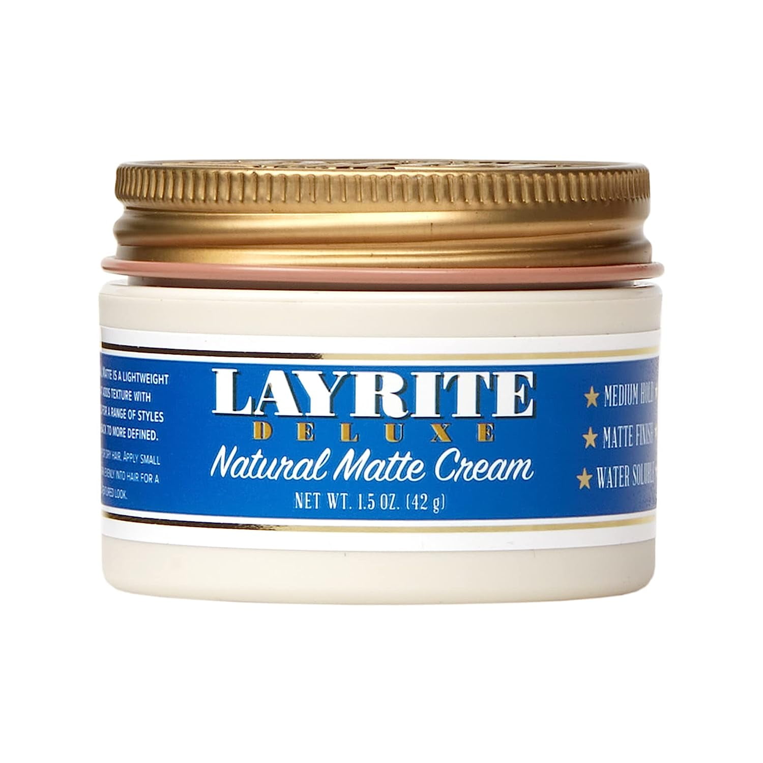 Layrite Natural Matte Cream Pomade, Lightweight Travel Size, Frizz-Free ...