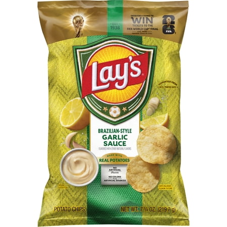 Lays Brazilian-Style Garlic Sauce Snack Chips 7.75oz Bag