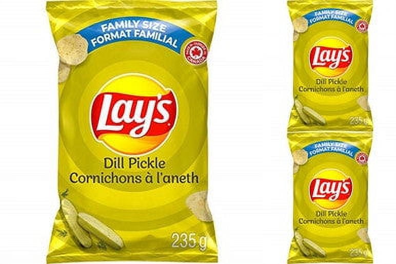 Lays Dill Pickle Potato Chips, 235g/8.3 oz., per Bag, (3 Pack