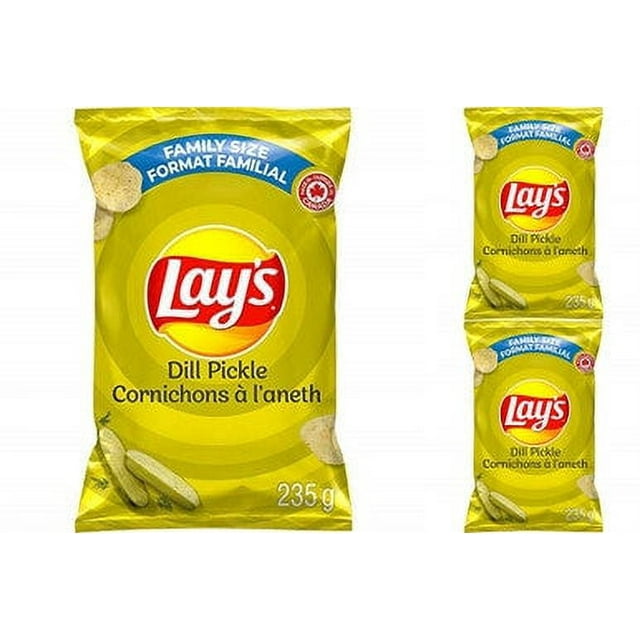 Lays Dill Pickle Potato Chips, 235g/8.3 oz., per Bag, (3 Pack