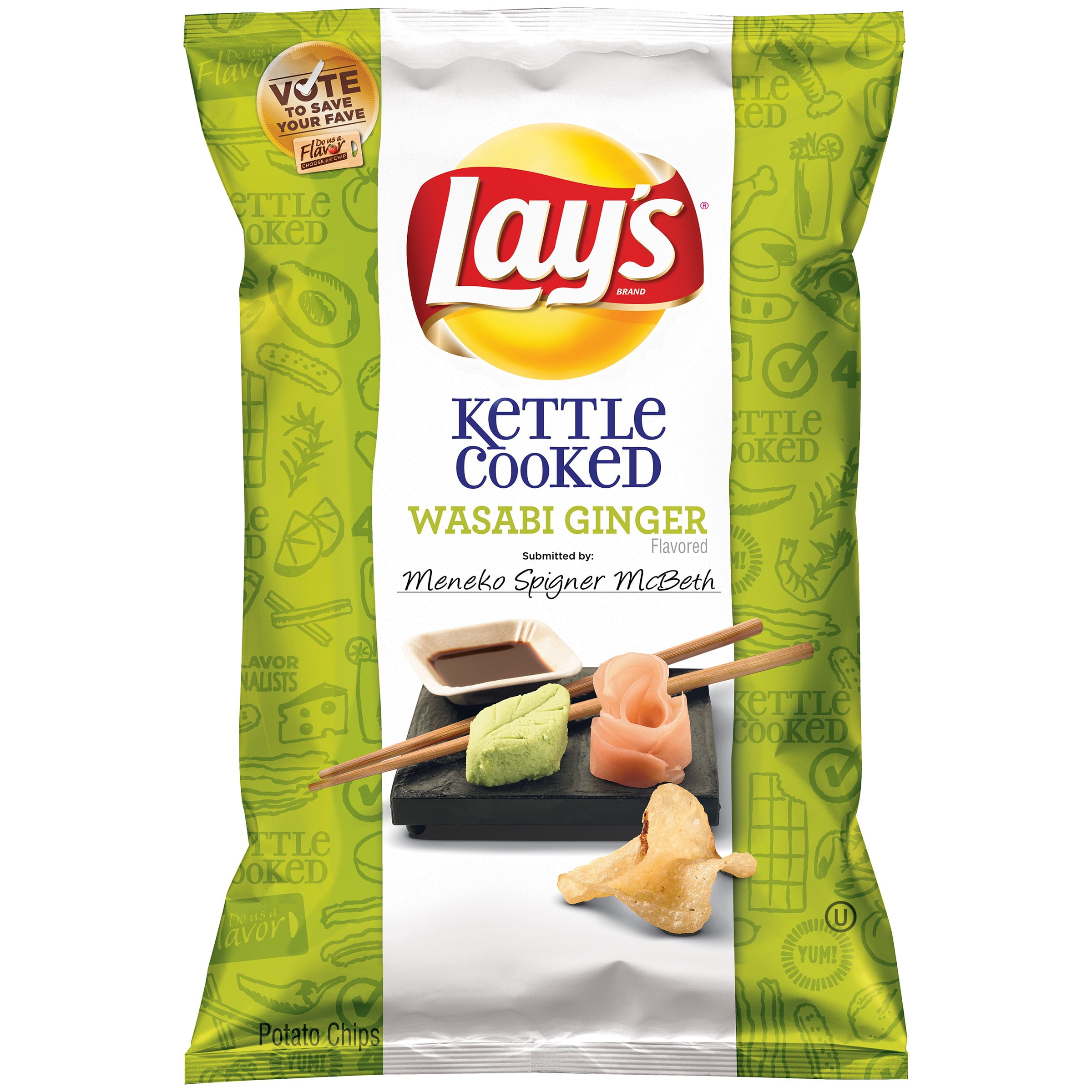 Lays Kettle Wasabi Ginger Xl 8.5oz