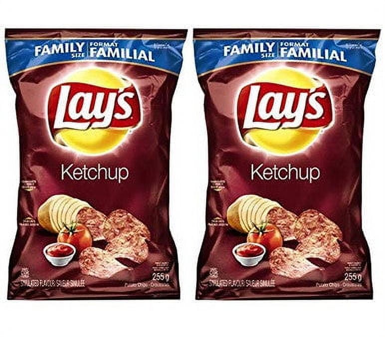 Lays Potato Chips, Ketchup, Large Family size 2 Pack {Imported from