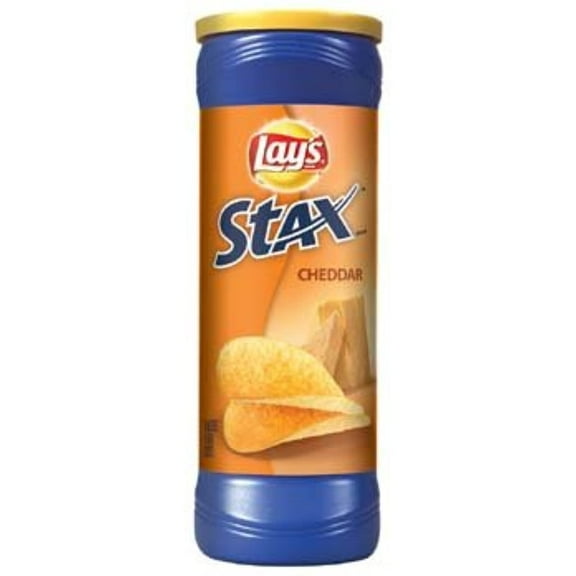 Lays Stax Cheddar Flavored Potato Crisps 5.5 Oz (Pack Of 12)