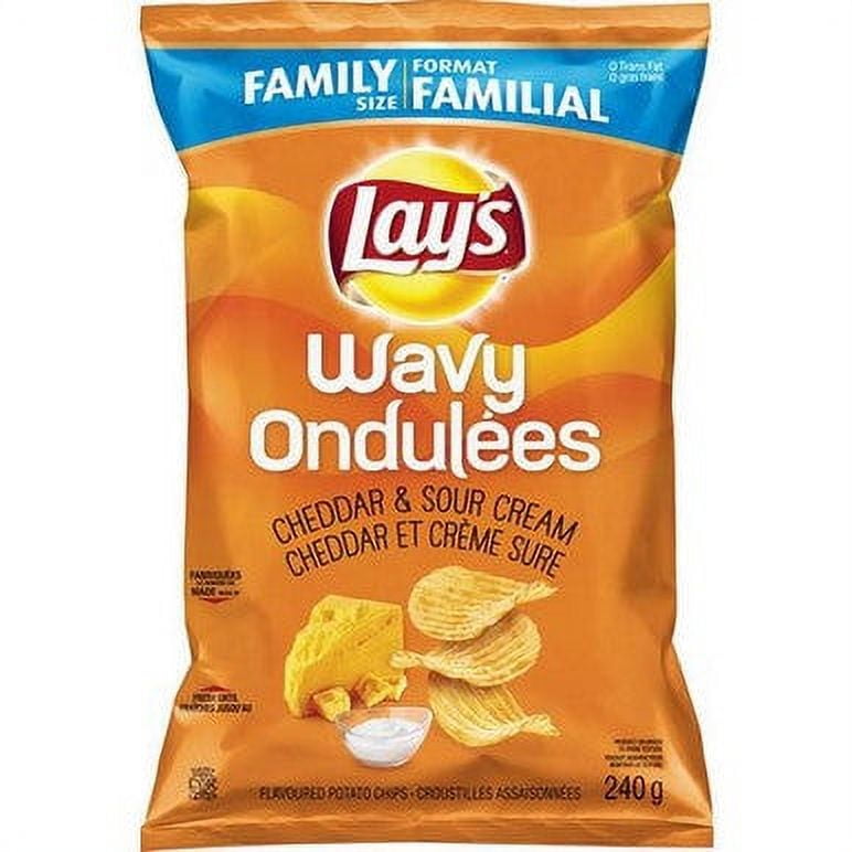 LaysWavyChips, Cheddar & Sour Cream 240g/8.46oz {Imported from Canada