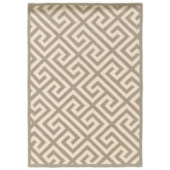 Laysan Home 1'10" x 2'10" Hand Hooked Key Wool Rug in Grey