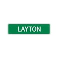 thumbnail image 1 of Layton Boys Children Name Letter Printed Label Indoor Outdoor Unique Wall Plaque Decoration Aluminum Metal Sign 4"x18", 1 of 1