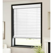 LazBlinds 2-inch Cordless Faux Wood Blinds with Royal Valance, Room Darkening Horizontal Window Blinds, Inside Mount Blinds for Windows - Fit for window 28 7/8'' W x 36'' H - White