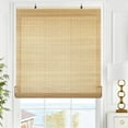 thumbnail image 1 of LazBlinds Cordless Bamboo Blinds, Bamboo Roll Up Shades for Windows, Light Filtering Hanging Window Blinds, Bamboo Shades for Patio Indoor/Outdoor Porch, 42'' W x 64'' H, Carbonized, 1 of 6