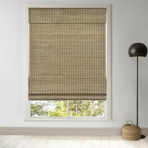 LazBlinds Cordless Bamboo Roman Shades, Privacy Blinds for Interior Windows, Room Darkening Roll Up Bamboo Blinds for Home & Patio, 30.5" W x 64" H, BDP-Driftwood