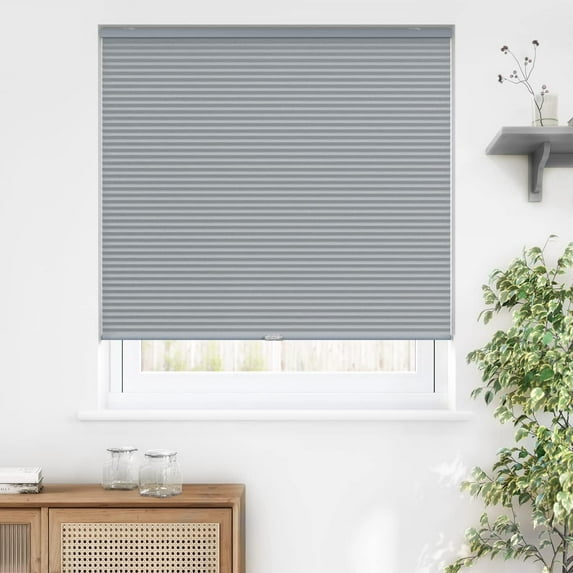 LazBlinds Cordless Cellular Shades, Blackout Privacy Honeycomb Shades for Home, Thermal Insulation Noise Reduction Blinds for Windows, 48'' W x 64'' H, Dark Grey