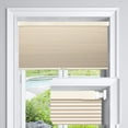 thumbnail image 1 of LazBlinds Cordless Cellular Shades, No Tools No Drill Blackout Honeycomb Shades Pleated Blinds for Windows, 34'' W x 72'' H, Soft Cream, 1 of 4