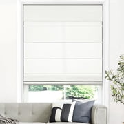 LazBlinds Cordless Roman Shades for Windows, Light Filtering Thermal Insulated Window Blinds, Lightweight Fabric Blinds for Indoor Windows, 25" W x 60" H, Ivory