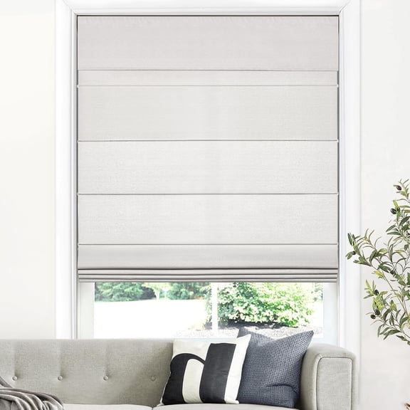 LazBlinds Cordless Roman Shades for Windows, Light Filtering Thermal Insulated Window Blinds, Lightweight Fabric Blinds for Indoor Windows, 34.5" W x 72" H, Beige