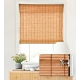 thumbnail image 1 of LazBlinds No Tools No Drill Cordless Bamboo Roman Shades, Light Filtering Window Treatment, Roll Up Bamboo Blinds for Window 26'' W x 64'' H, Wood, 1 of 4