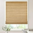 thumbnail image 1 of LazBlinds No Tools No Drill Bamboo Roller Shades, Cordless Bamboo Blinds, Light Filtering Roll Up Blinds for Windows, French Door, Porch or Patio Privacy Screen, 30'' W x 64'' H, Brown206, 1 of 6
