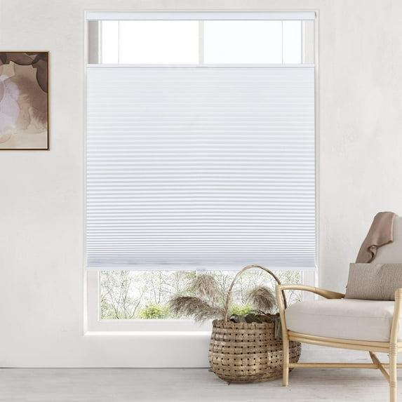 LazBlinds Top Down Bottom Up (TDBU) Cordless Cellular Shades, Blackout Light Blocking Honeycomb Shades Pleated Blinds for Windows, 31" W x 64" H, White