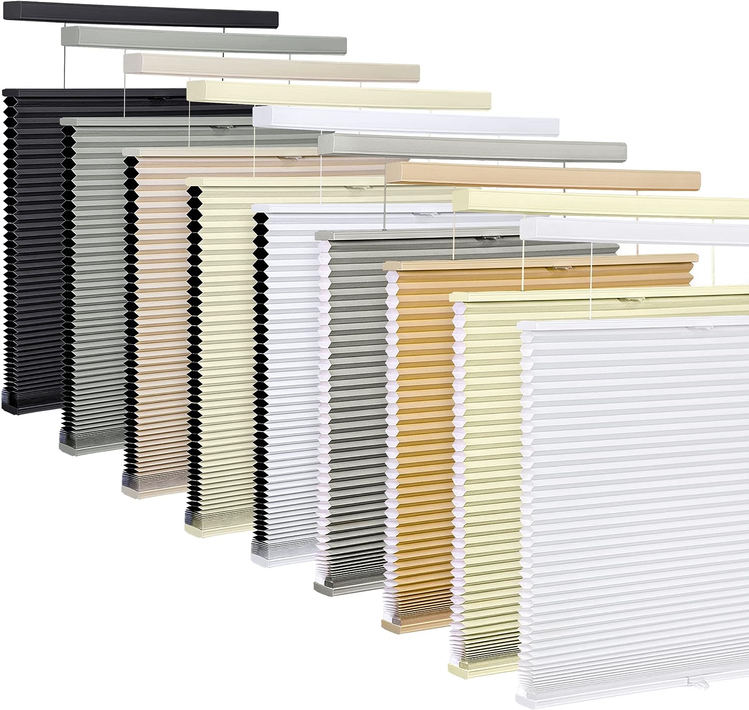 LazBlinds Top Down Bottom Up (TDBU) Cordless Cellular Shades, Blackout