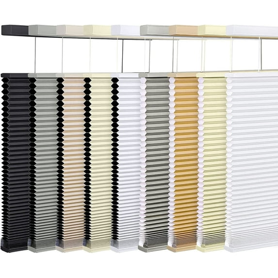 LazBlinds Top Down Bottom Up (TDBU) Cordless Cellular Shades, Light Filtering Honeycomb Shades Pleated Blinds for Windows, 30" W x 64" H, Cream