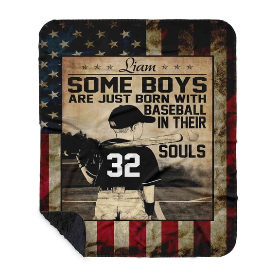 Lazaofficial Baseball Blanket, Custom Name Blanket, Gift Blanket, Sports Blanket, Baseball Blankets For Boys, Blankets For Beds