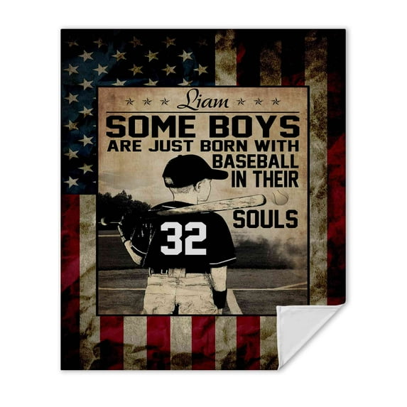 Lazaofficial Baseball Blanket, Custom Name Blanket, Gift Blanket, Sports Blanket, Baseball Blankets For Boys, Blankets For Beds