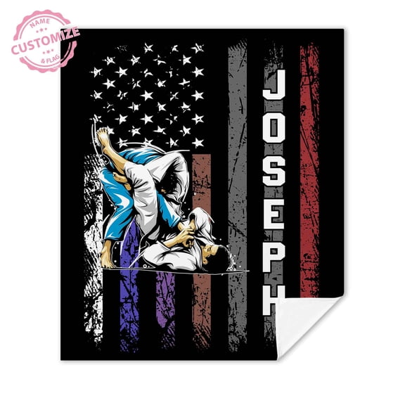 Lazaofficial Custom Blanket With Name, Name Blanket, Sports Blanket, Custom Name Blanket, Jiu Jitsu Blanket