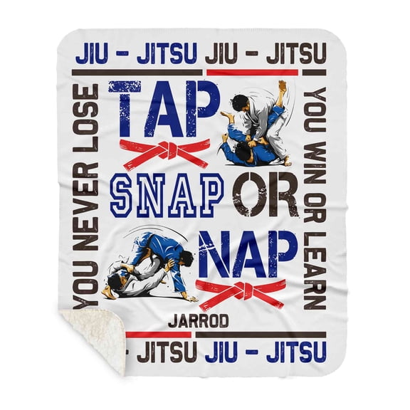 Lazaofficial Custom Name Blanket, Jiu Jitsu Blanket, Martial Arts Gifts
