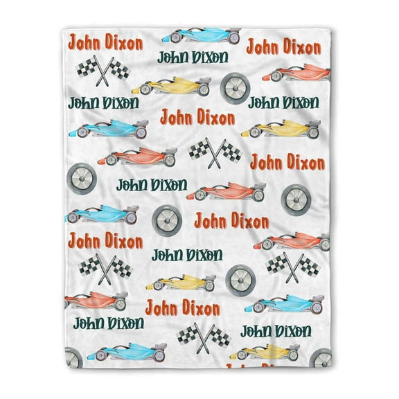Lazaofficial Custom Name Blanket, Race Car Blanket, Car Blanket, Car Blanket For Kids, Cars Blankets For Boys
