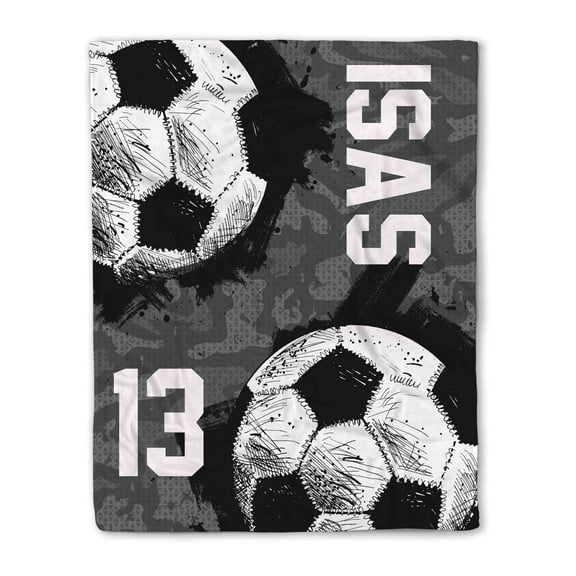 Lazaofficial Custom Name Blanket, Soccer Blanket, Soccer Blanket For Girls, Soccer Blanket For Boys