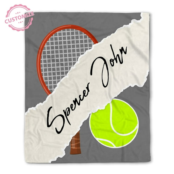 Lazaofficial Customized Name Blanket, Tennis Blanket, Tennis Blankets And Throws, Customized Blanket, Personalized Blankets For Adults