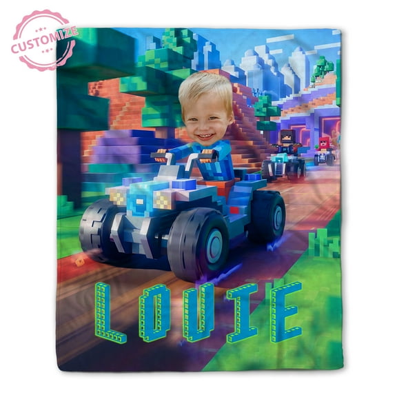 Lazaofficial Personalized Blankets With Name, Kids Race Car Blanket, Kids Racing Blanket, Custom Photo Blanket, Race Car Blanket For Boys, Custom Face Gifts, Birthday Gifts For Boys, Kids Gift