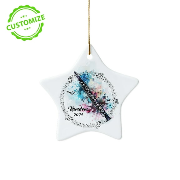 Lazaofficial Personalized Christmas Ornaments, Clarinet Ornament, Clarinet Ornaments For Christmas Tree, Clarinet Christmas Ornament, Custom Name Ornaments, 2024 Christmas Ornaments, Music Ornaments