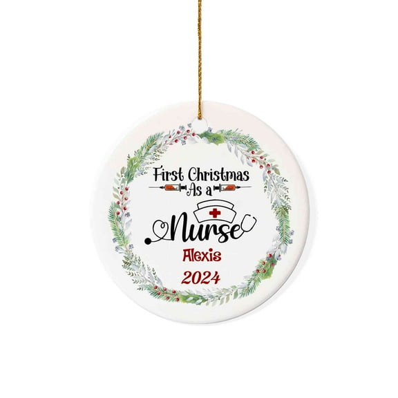 Lazaofficial Personalized Christmas Ornaments, Custom Name Ornaments, Nurse Christmas Ornament, 2024 Christmas Ornaments, Nurse Gifts, Graduation Gifts